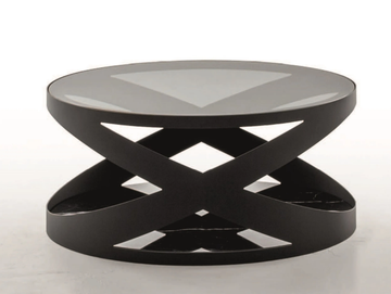 RIMINI - Metal and glass coffee table with marble base by Tonin Casa - view 2